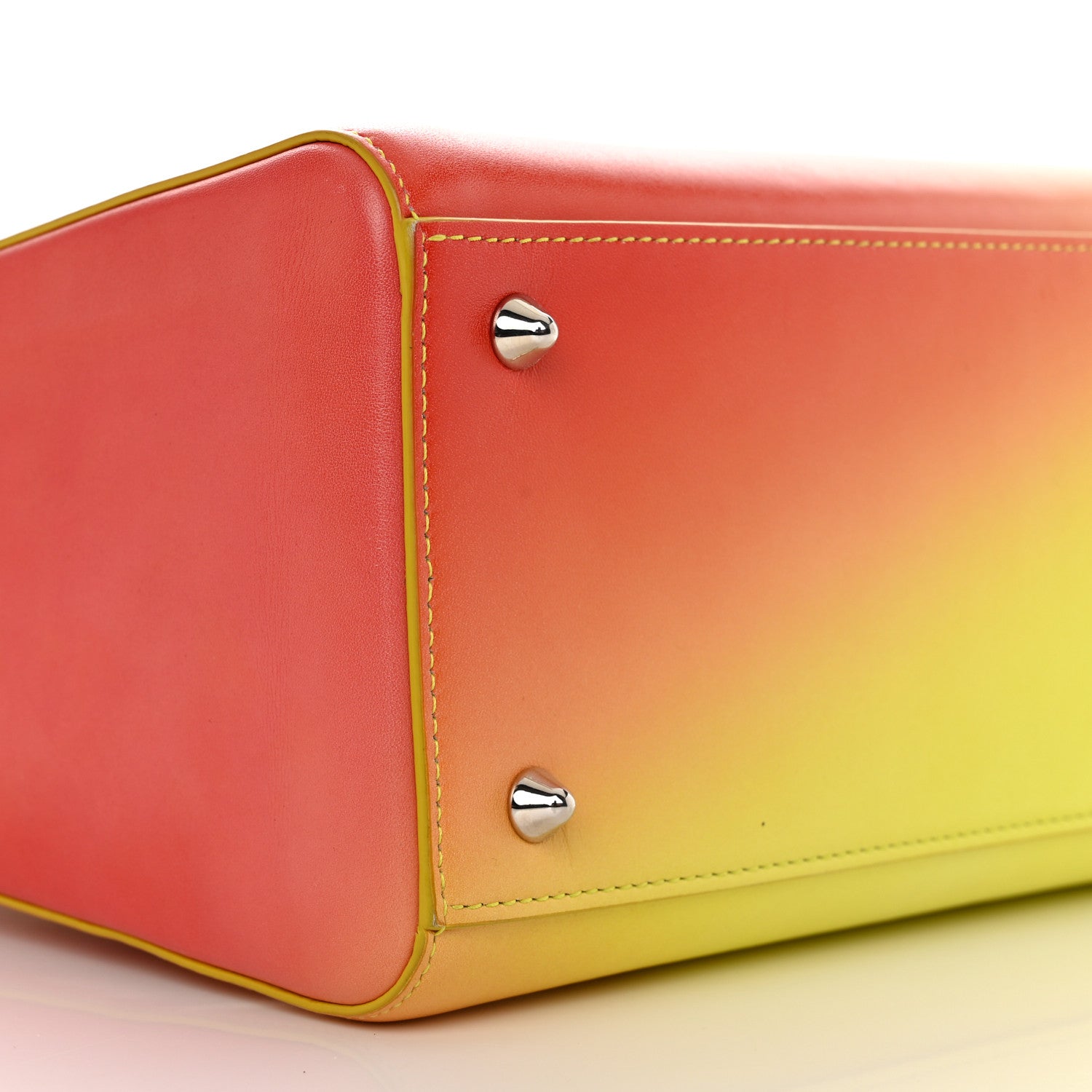 Christian Dior Box Calfskin Gradient Medium Lady Dior Yellow Orange 9 of 11