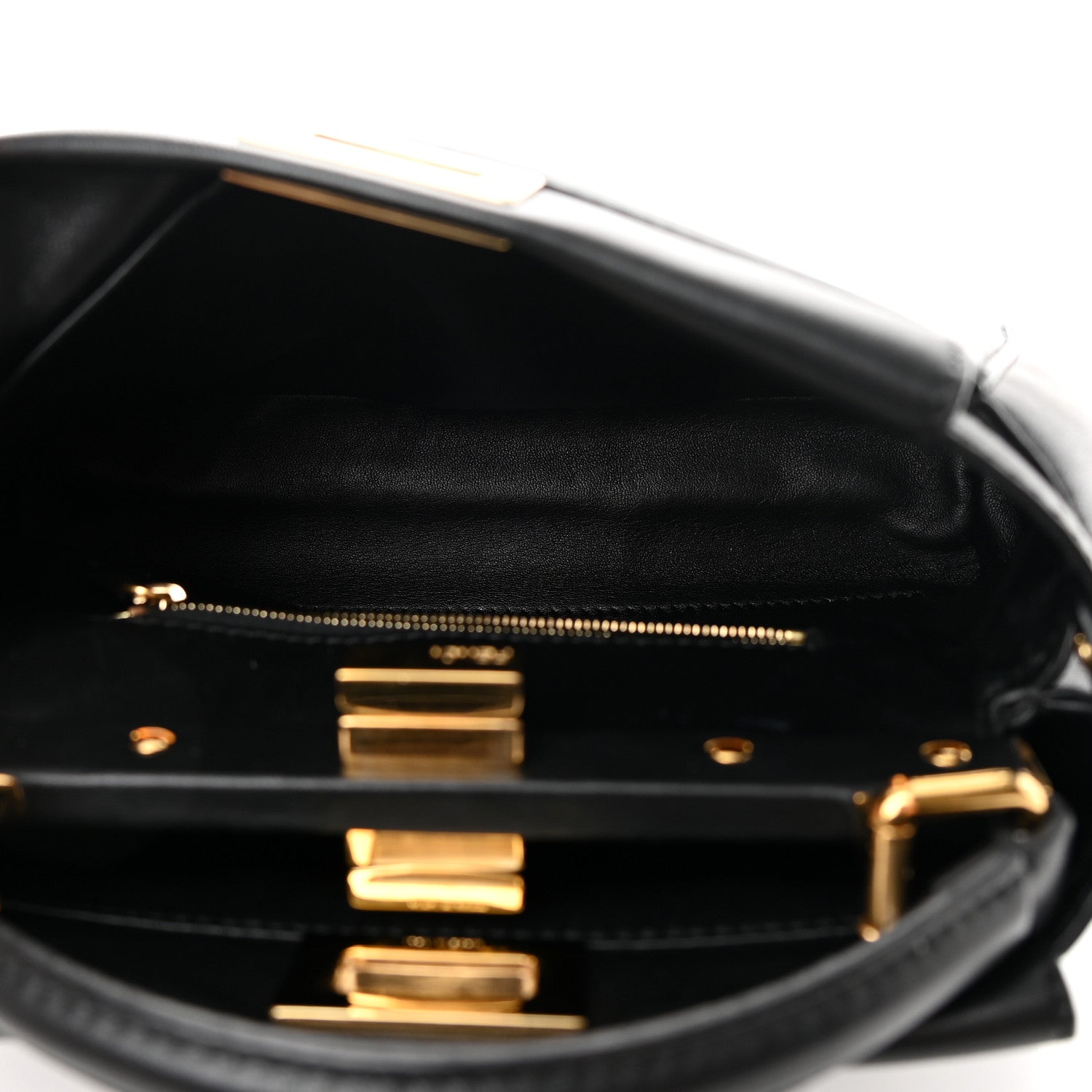 Fendi Nappa Mini Peekaboo Iconic Satchel Black 6 of 17