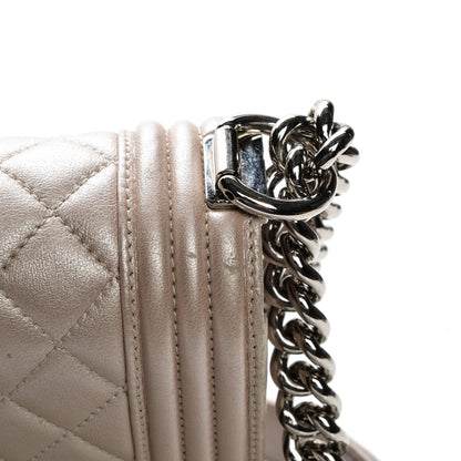 Chanel Metallic Calfskin Medium Boy Flap Light Pink 8 of 11