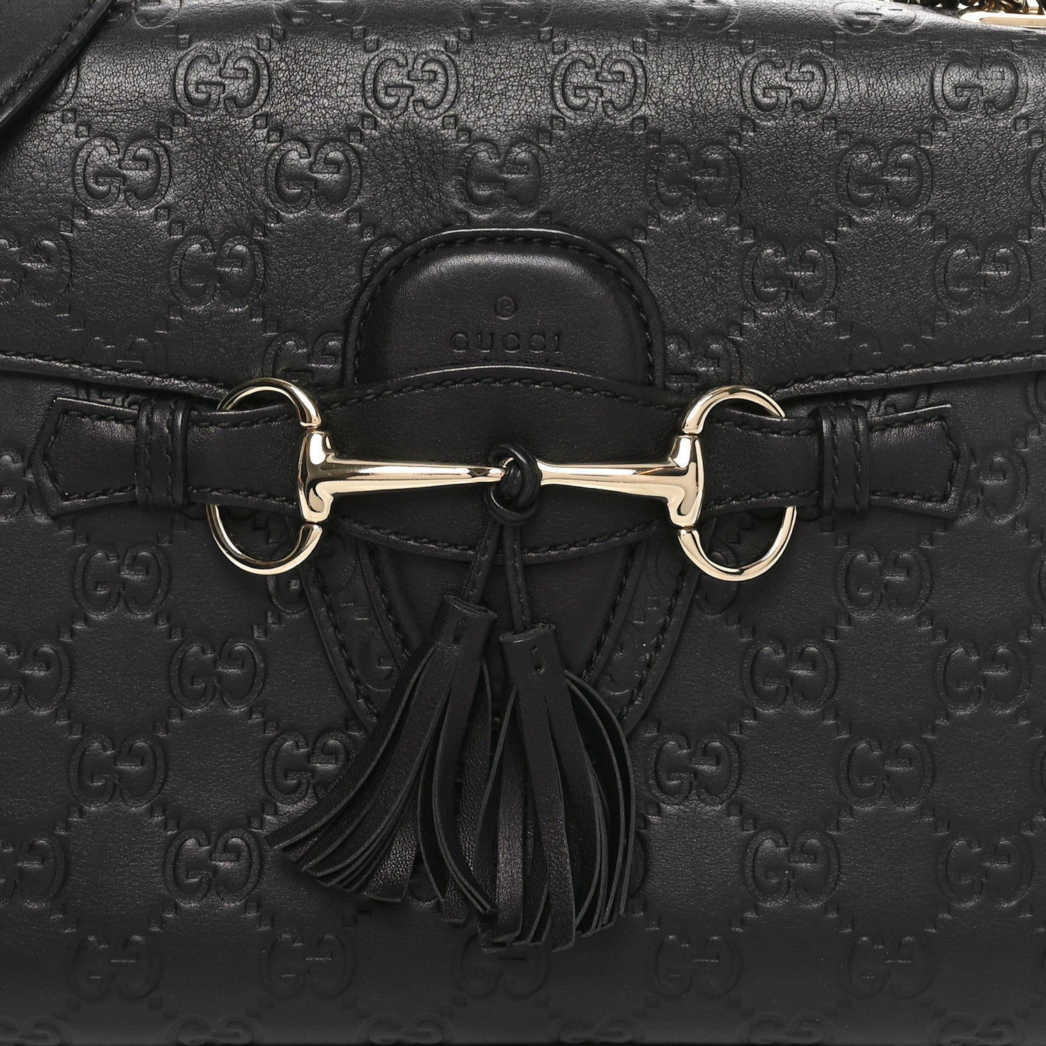 Gucci Guccissima Medium Emily Chain Shoulder Bag Black 8 of 11