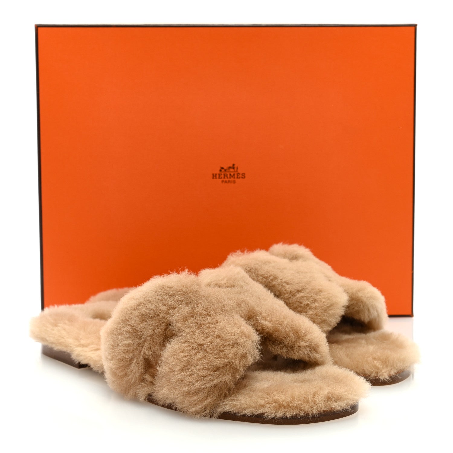 Hermes Woolskin Oran Sandals 38 Beige Argile 8 of 8