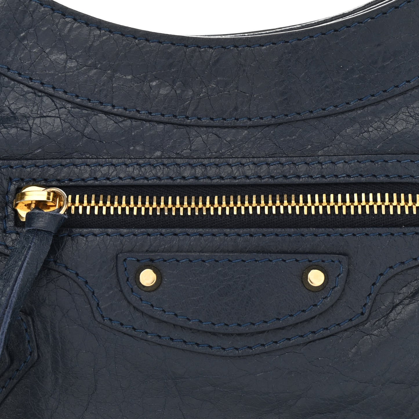 Agneau Classic Silver Hardware Hip Bleu Obscur