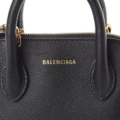 Balenciaga Signature Grained Calfskin XXS Ville Top Handle Bag Black White 9 of 9
