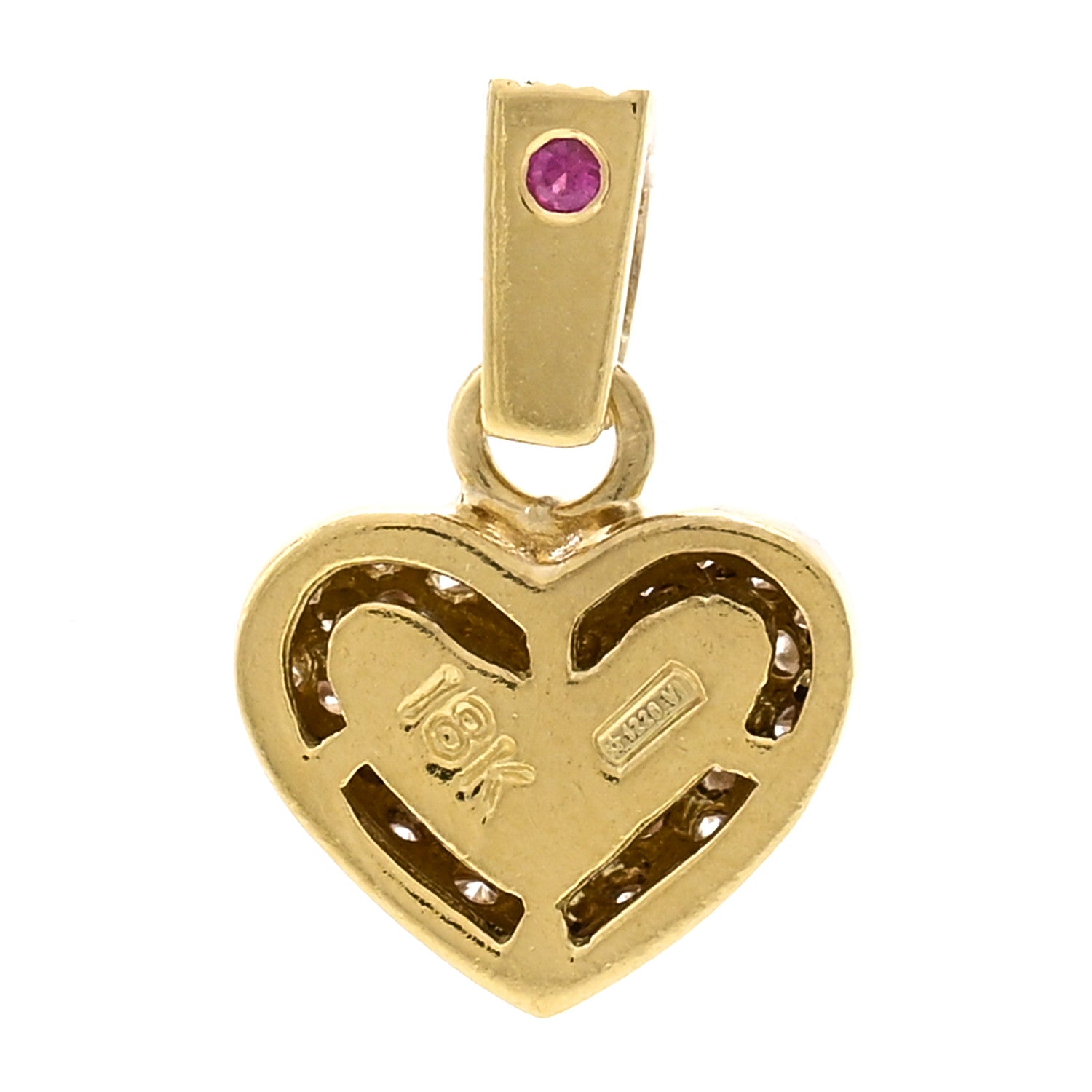 Roberto Coin 18K Yellow Gold Diamond Tiny Treasures Puffed Heart Pendant 3 of 3
