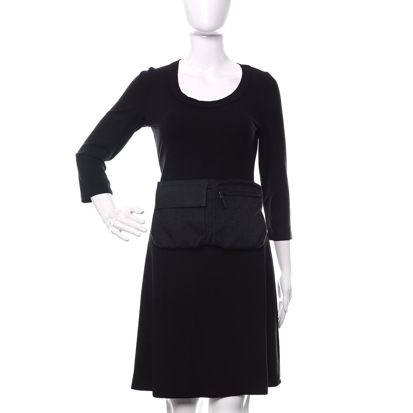 GG Monogram Double Pocket Belt Bag Black