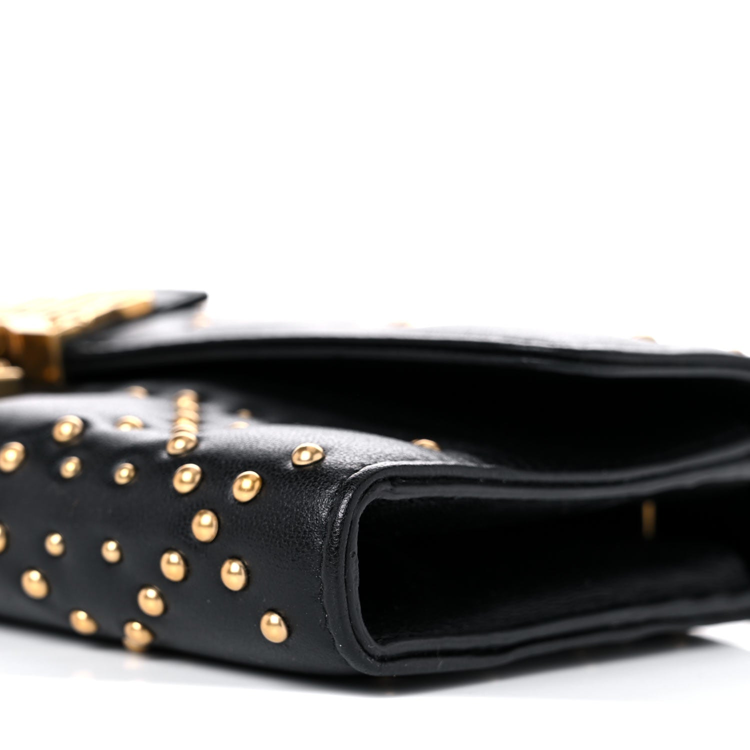 Christian Dior Lambskin Cannage Studded Dioraddict Wallet on Chain Black 9 of 13