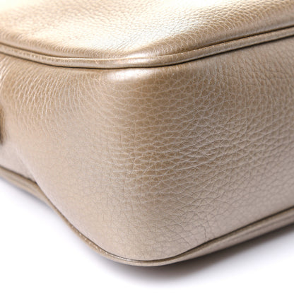 Gucci Metallic Pebbled Calfskin Small Soho Bowler Golden Beige 9 of 11