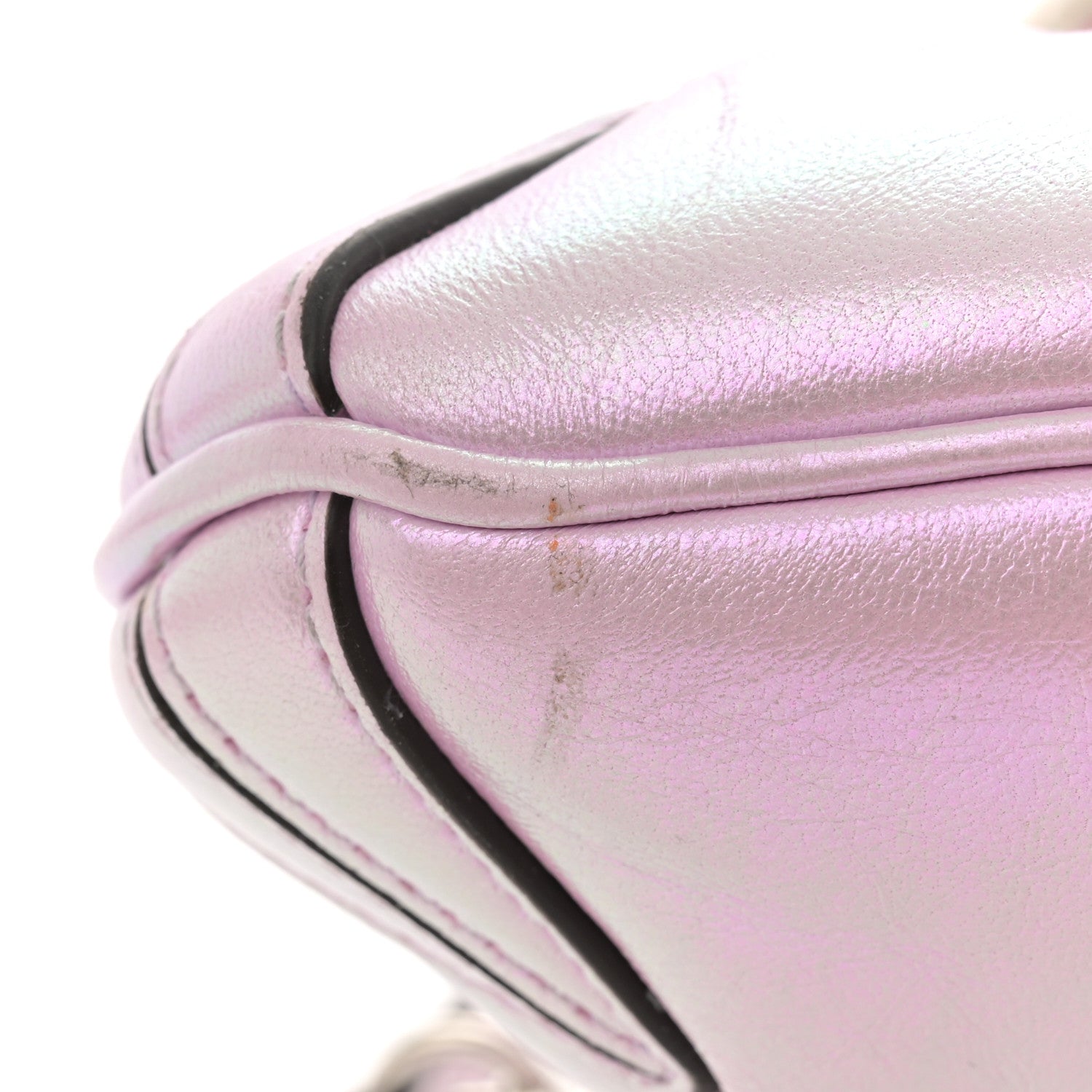 Gucci Iridescent Nappa Vertical Matelasse Medium Maxi Horsebit Chain Shoulder Bag Escape Pink 12 of 14