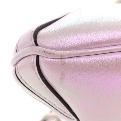 Gucci Iridescent Nappa Vertical Matelasse Medium Maxi Horsebit Chain Shoulder Bag Escape Pink 12 of 14
