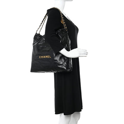 Chanel Shiny Calfskin Quilted Chanel 22 Black 2 of 11