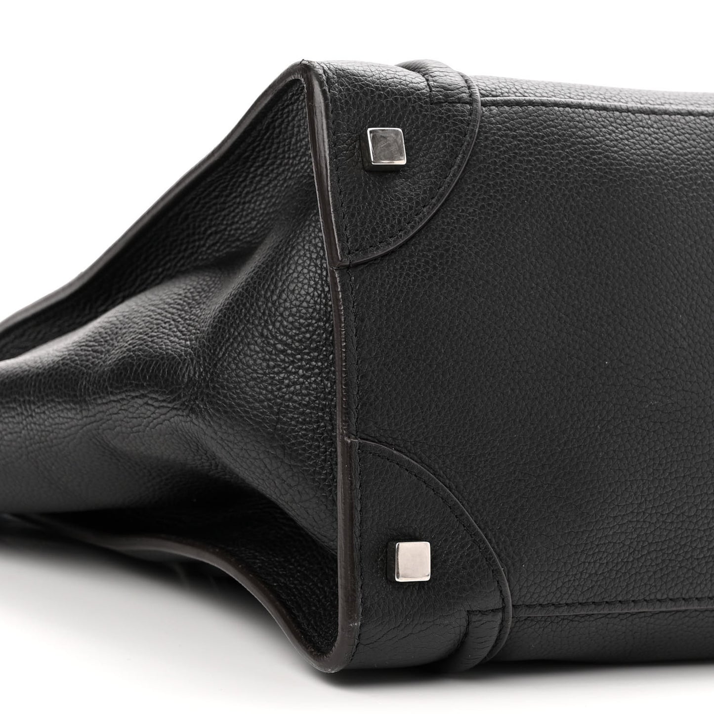 Drummed Calfskin Mini Luggage Black