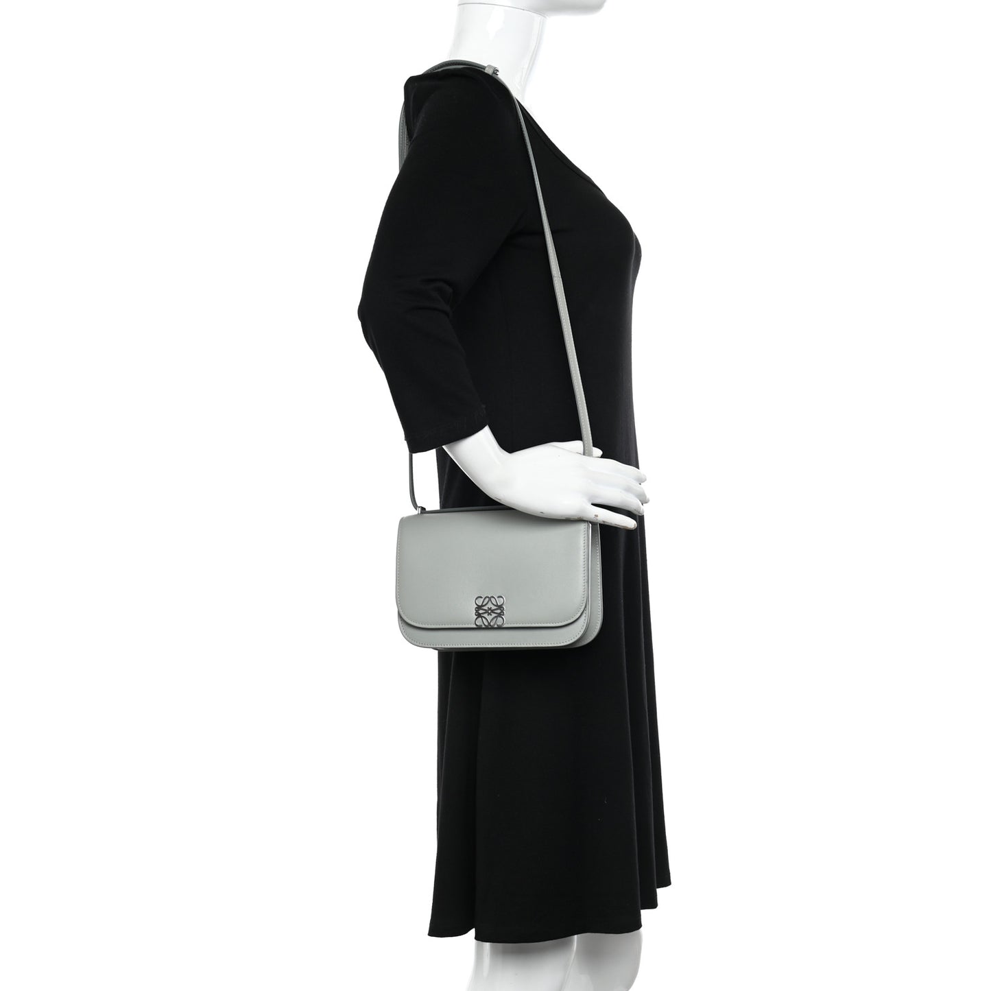 Silk Calfskin Small Goya Bag Gray