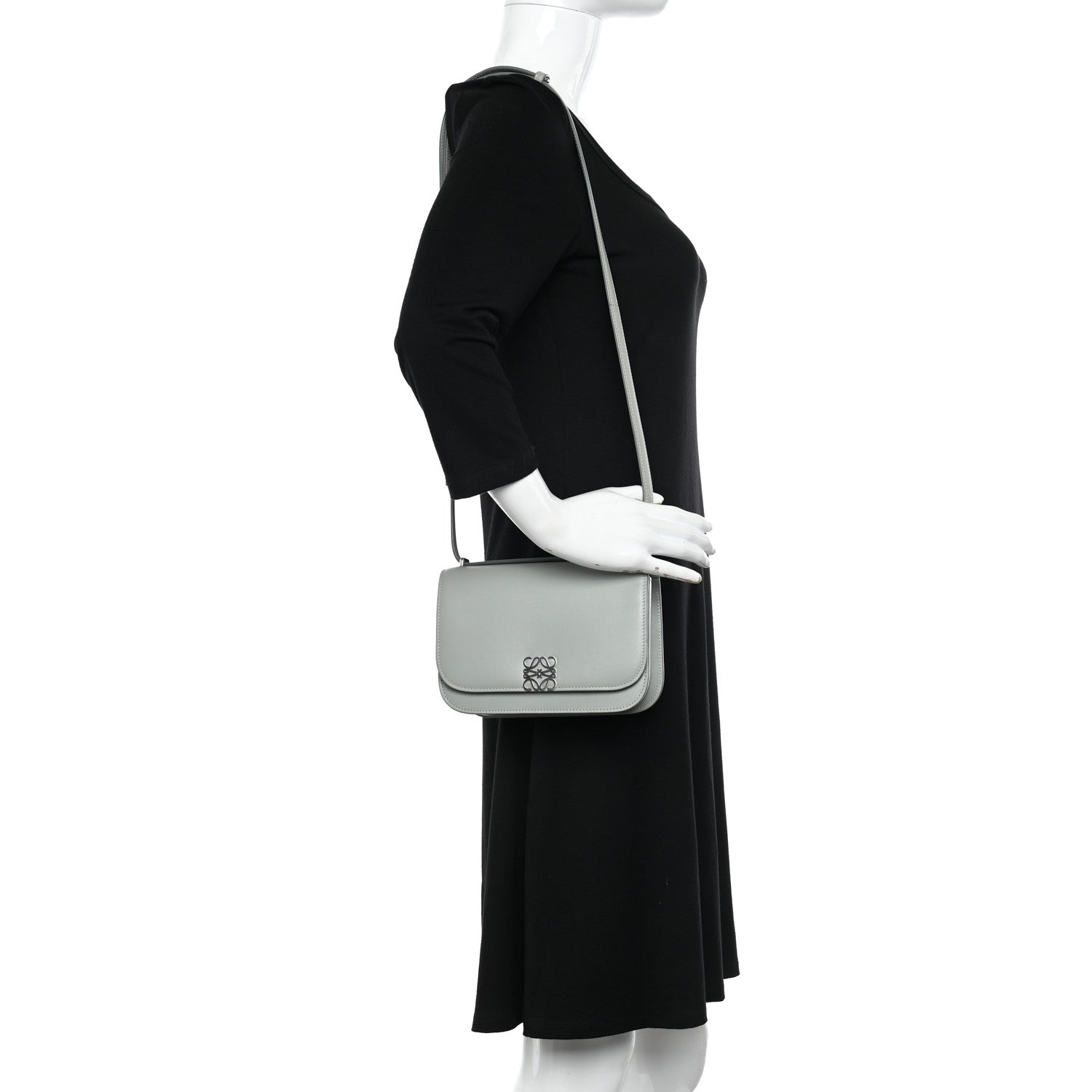 Loewe Silk Calfskin Small Goya Bag Gray 2 of 15