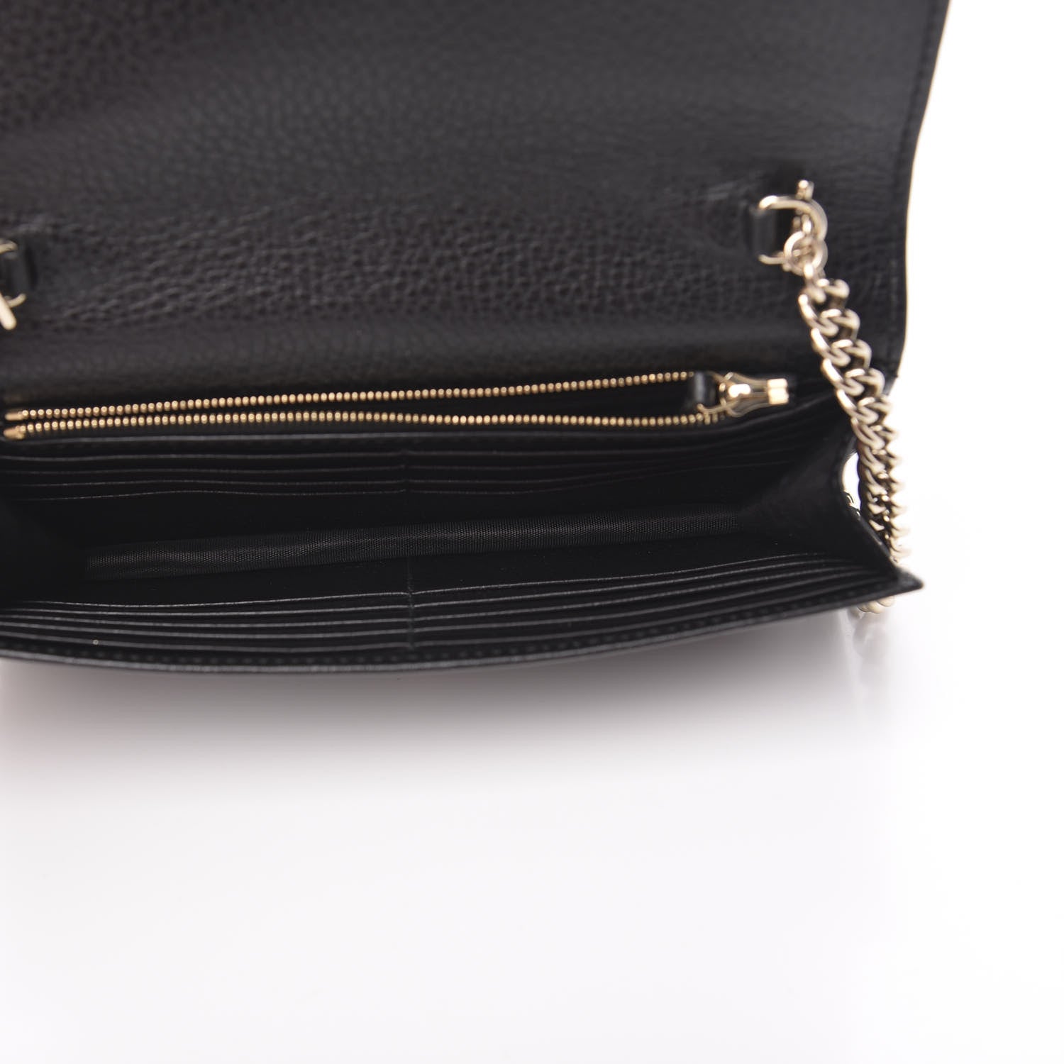 Gucci Dollar Calfskin Interlocking G Chain Wallet Black 5 of 10