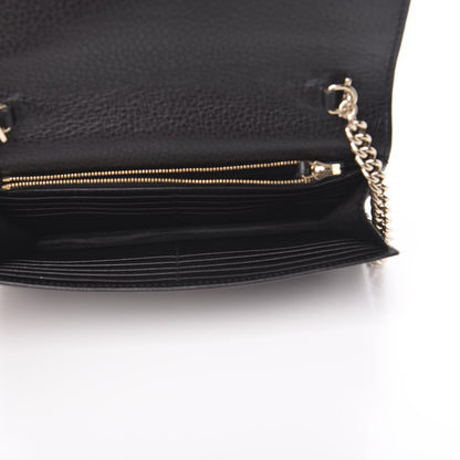 Gucci Dollar Calfskin Interlocking G Chain Wallet Black 5 of 10
