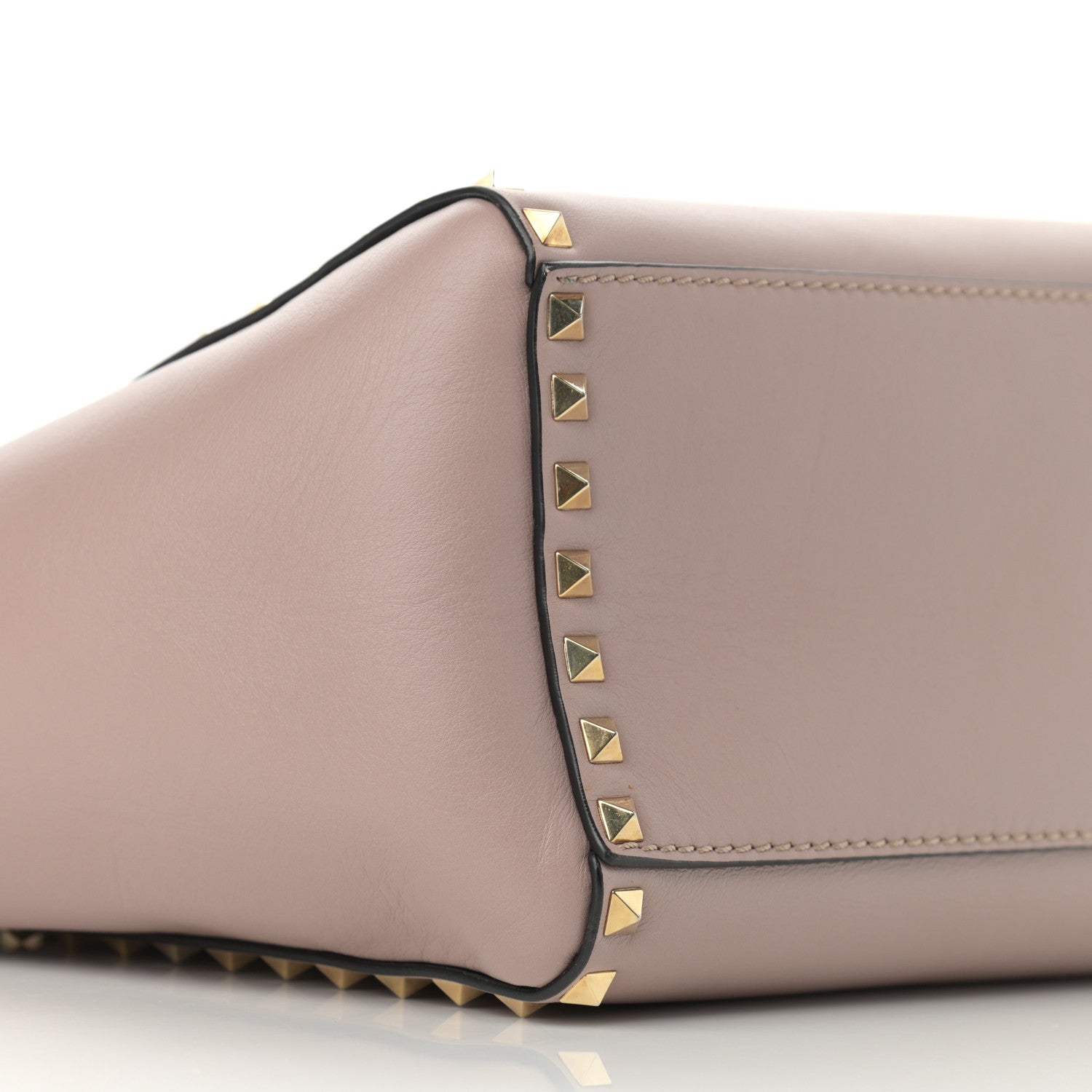 Valentino Garavani Vitello Rockstud Double Handle Tote Poudre 9 of 10