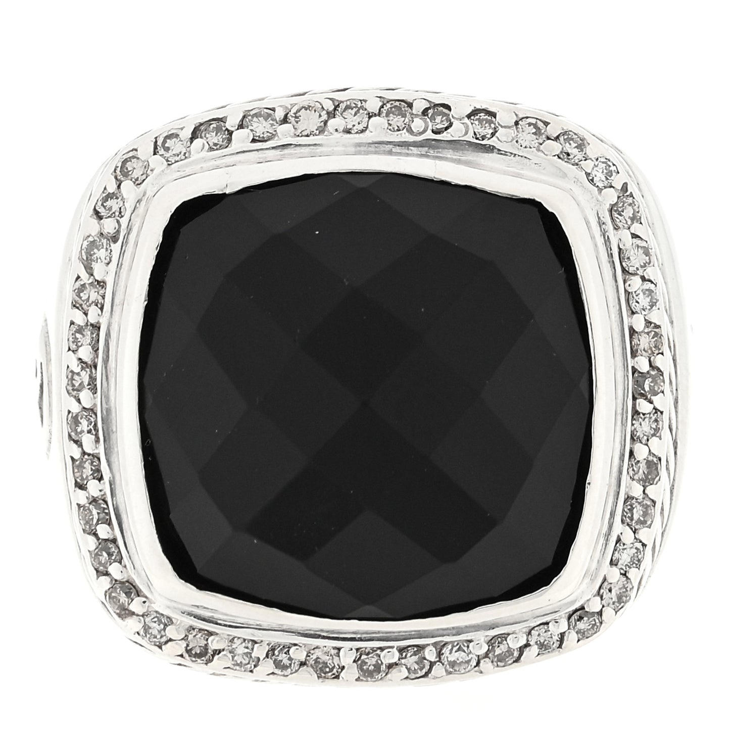 Sterling Silver Diamond Black Onyx 14mm Albion Statement Ring 53 6.5