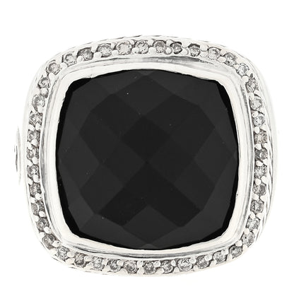 David Yurman Sterling Silver Diamond Black Onyx 14mm Albion Statement Ring 53 6.5 1 of 4