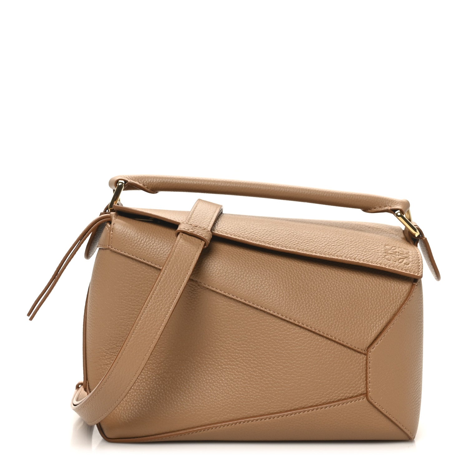 Loewe Grained Calfskin Small Puzzle Edge Bag Toffee 1 of 9