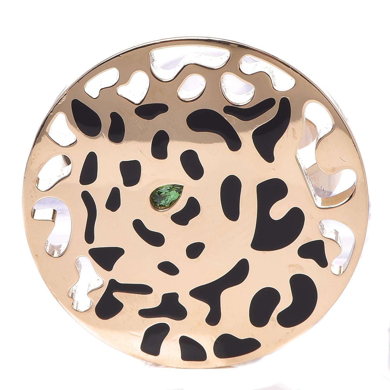 Cartier 18K Yellow Gold Tsavorite Enamel Panthere De Cartier Ring 49 4.75 1 of 8