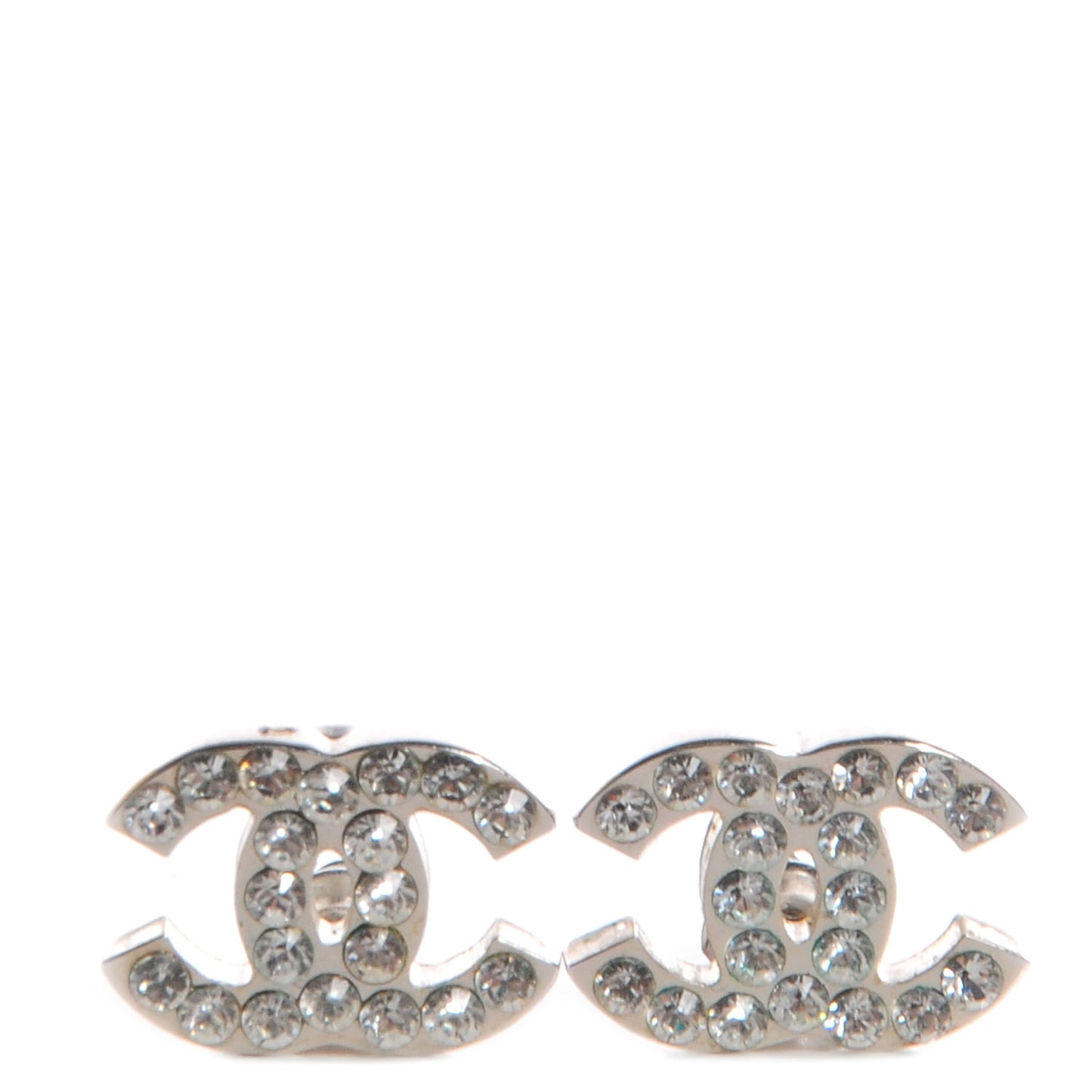 Crystal CC Earrings Silver