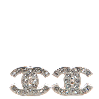 Chanel Crystal CC Earrings Silver 1 of 5