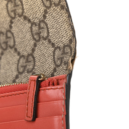 Gucci GG Supreme Monogram Interlocking Continental Flap Wallet Coral 8 of 9