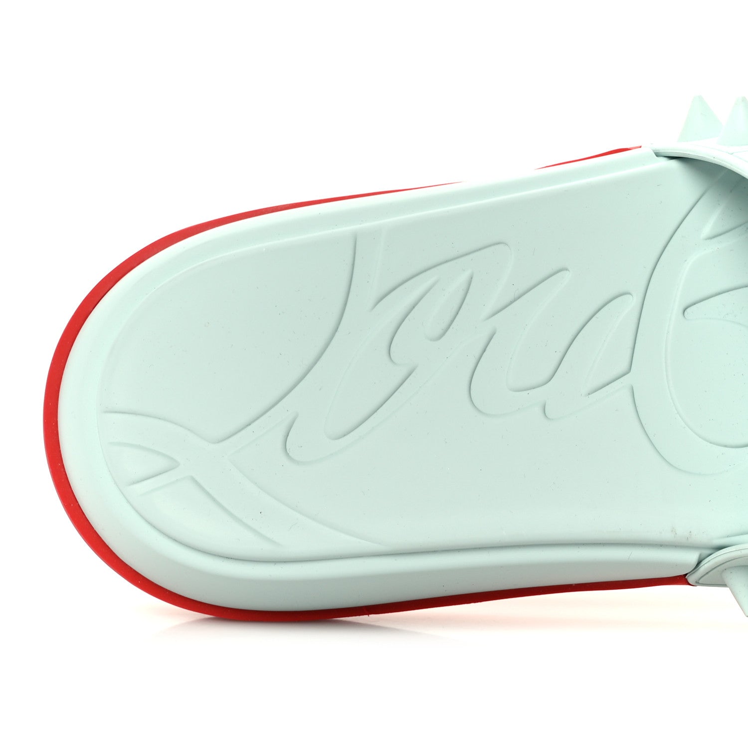 Christian Louboutin Rubber Take It Easy Flat Slide Sandals 46 Iceberg 10 of 11