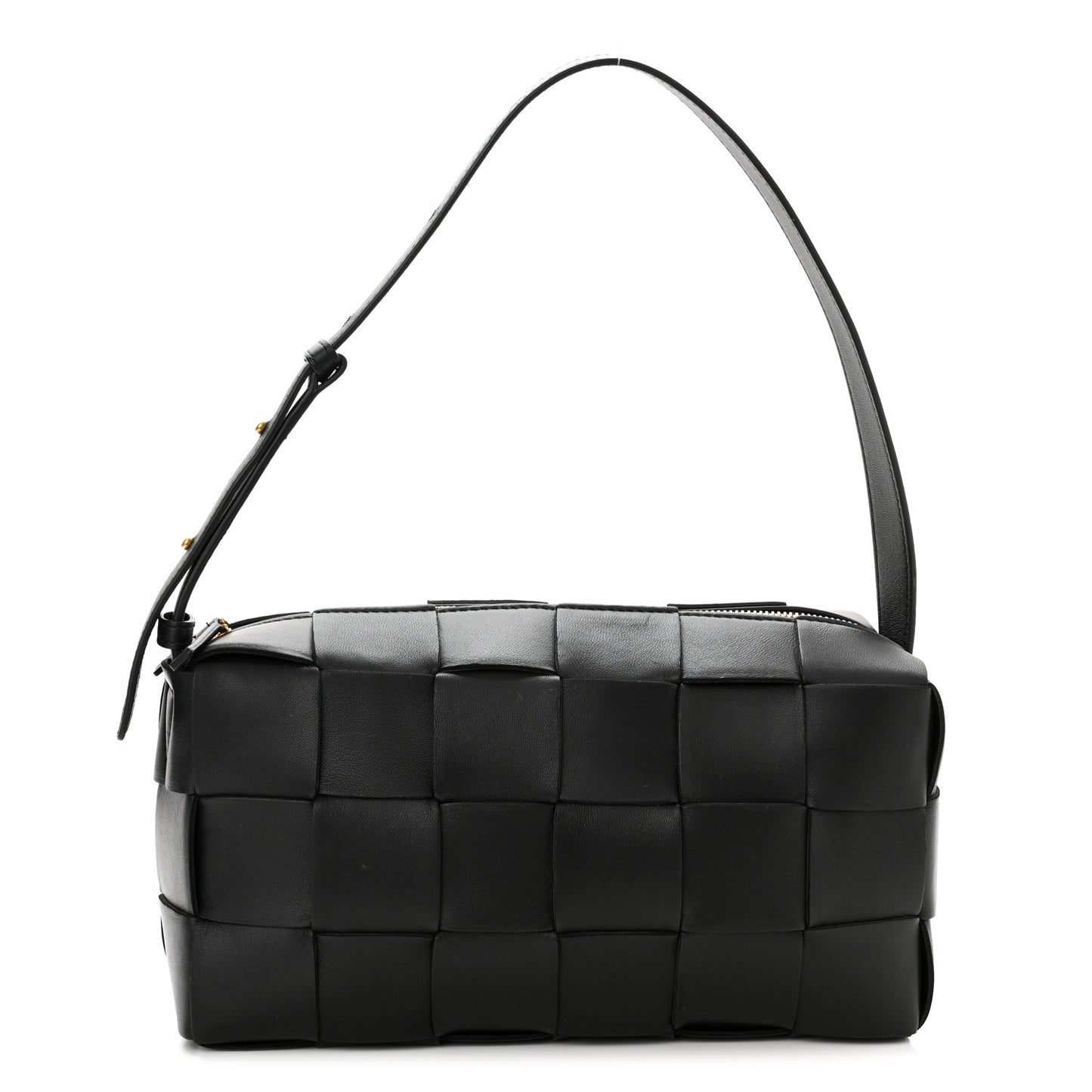 Lambskin Maxi Intrecciato Brick Cassette Bag Black