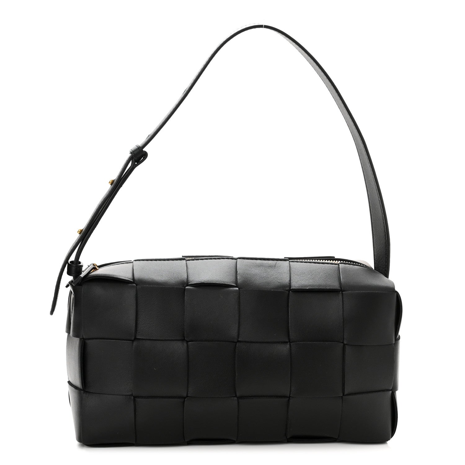 Bottega Veneta Lambskin Maxi Intrecciato Brick Cassette Bag Black 1 of 10