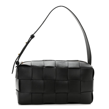 Bottega Veneta Lambskin Maxi Intrecciato Brick Cassette Bag Black 1 of 10