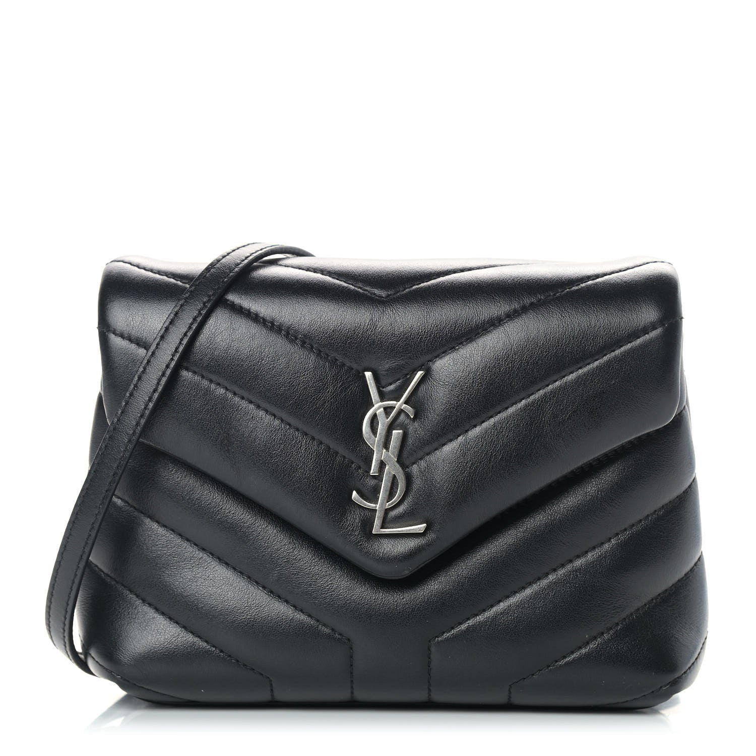 Saint Laurent Calfskin Y Quilted Monogram Toy Loulou Crossbody Bag Black 1 of 10