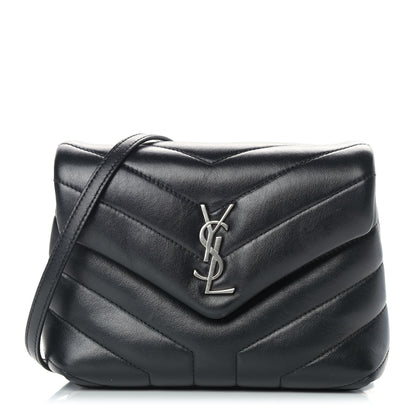 Saint Laurent Calfskin Y Quilted Monogram Toy Loulou Crossbody Bag Black 1 of 11