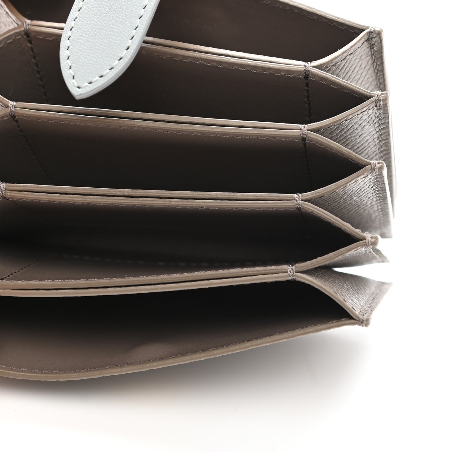 Grained Calfskin Accordion Card Holder Grey