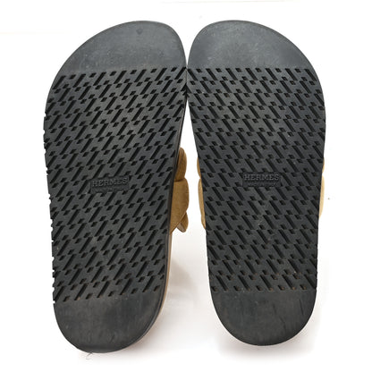 Hermes Suede Goatskin Extra Sandals 36 Beige Argile 6 of 10