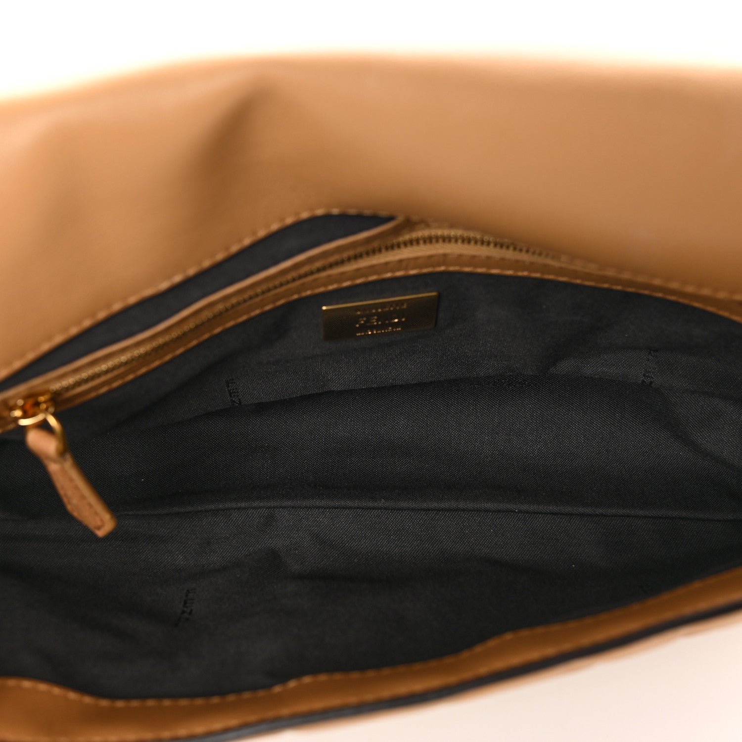 Fendi Nappa FF 1974 Embossed Baguette Miele Scuro 5 of 8
