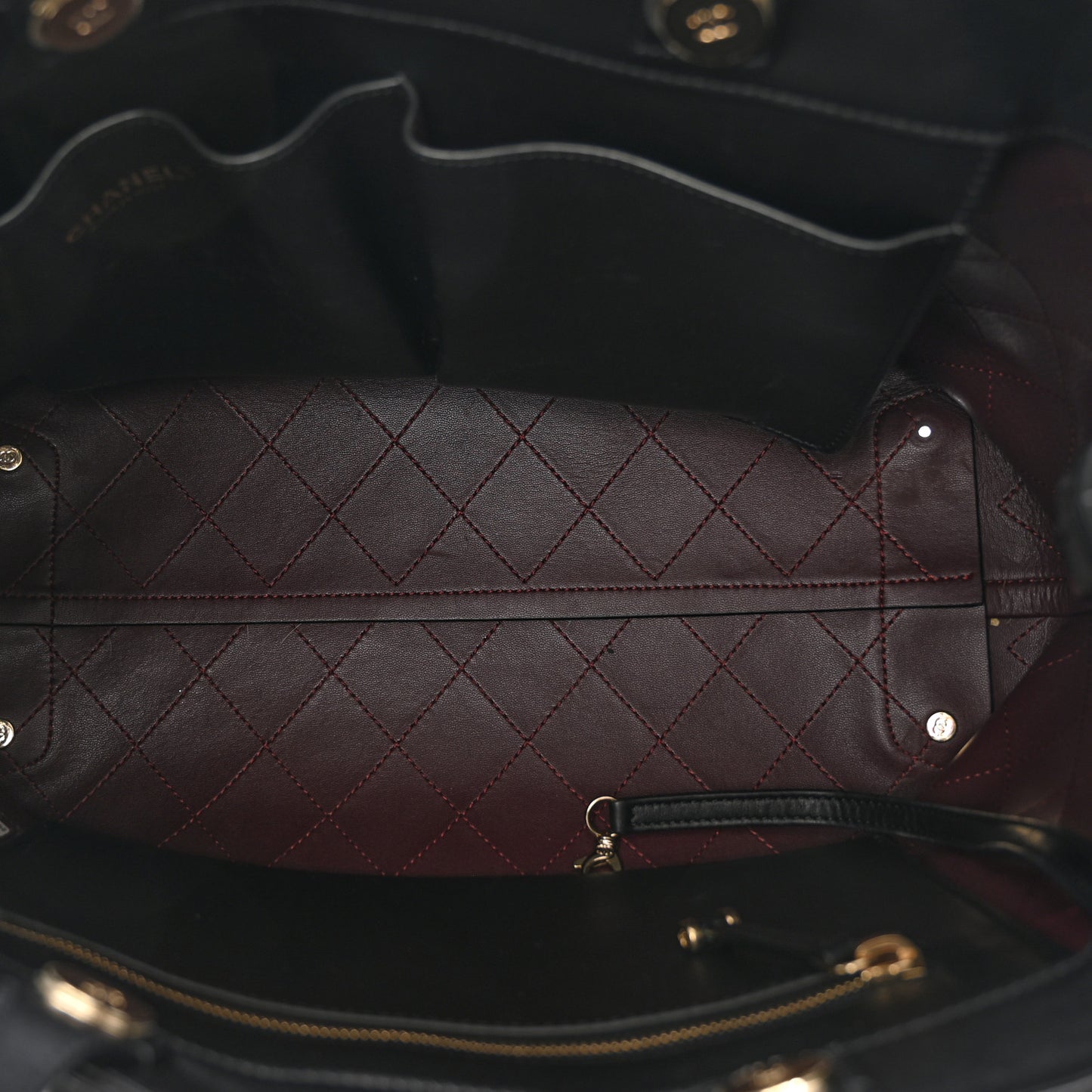 Calfskin Large Serial Shopper Tote Black