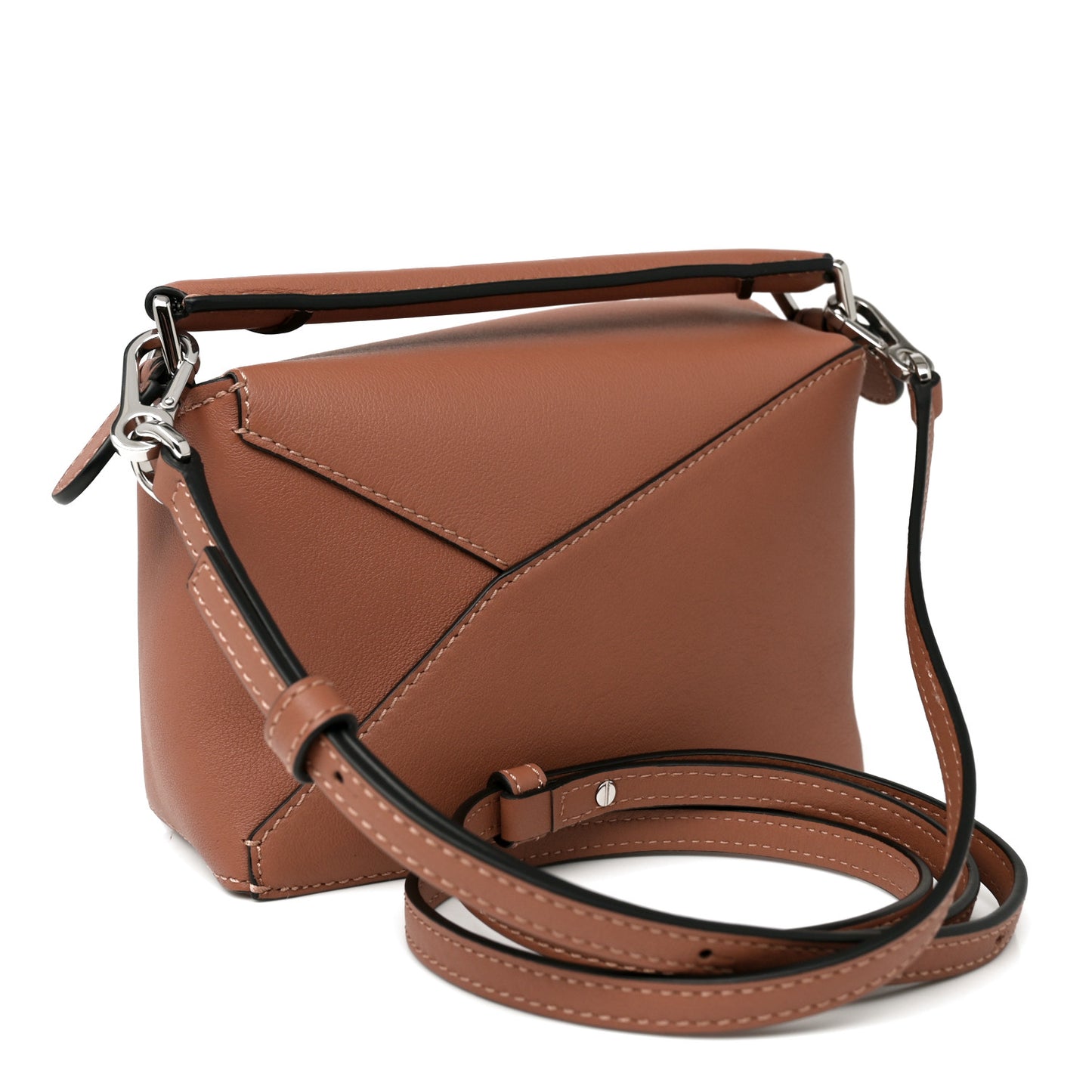 Calfskin Mini Puzzle Edge Bag Tan