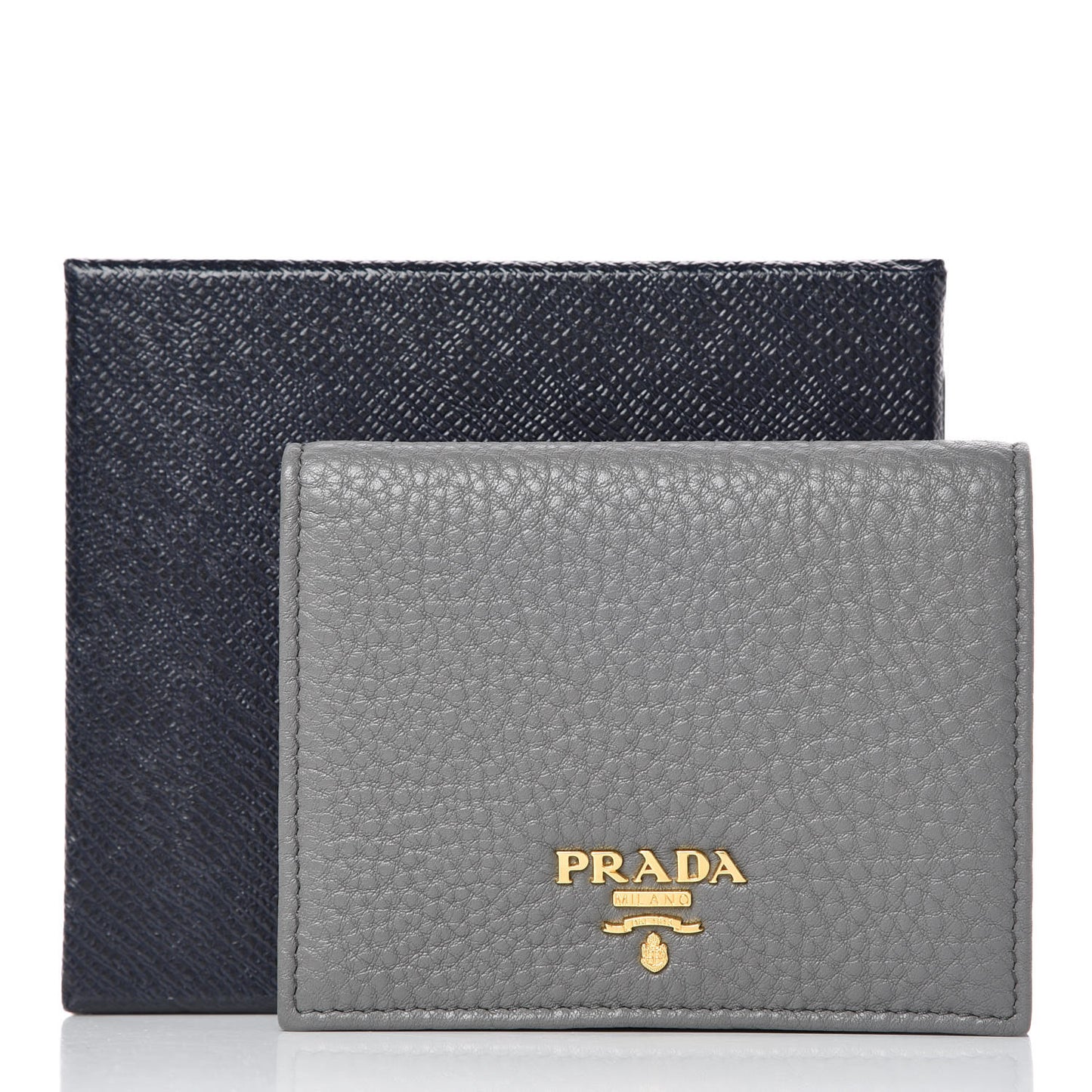 Vitello Grain Bi-Fold Wallet Marmo