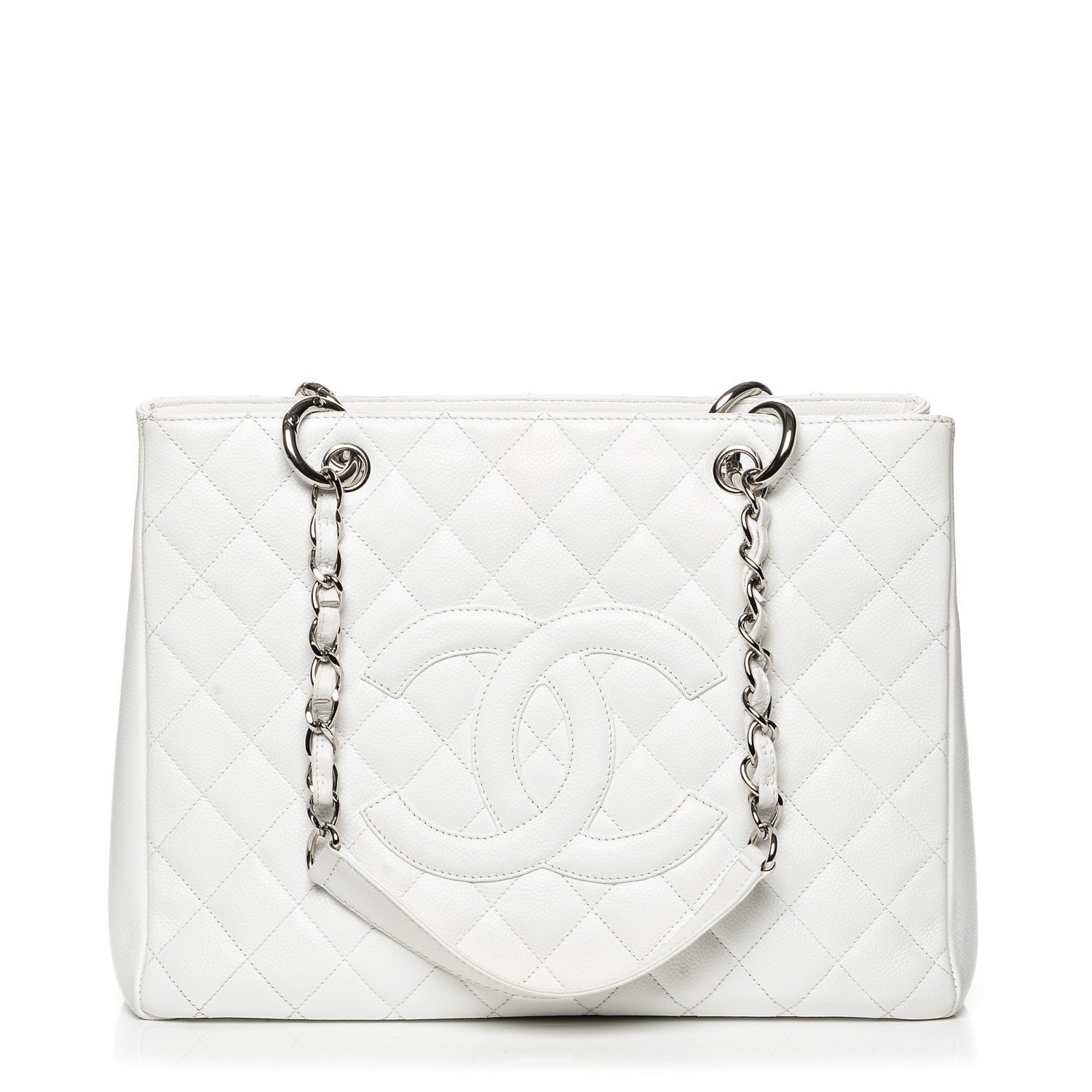 Chanel Caviar Quilted Grand Shopping Tote GST White 1 of 7