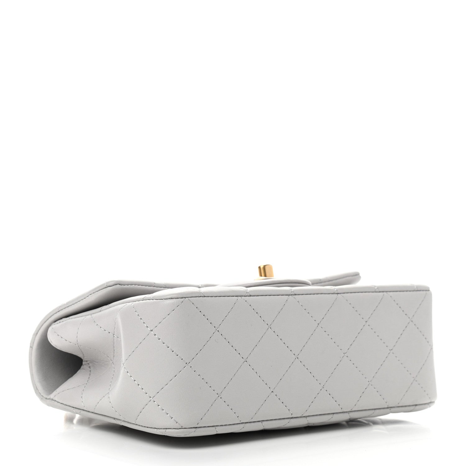 Chanel Lambskin Quilted Mini Top Handle Rectangular Flap Grey 7 of 11