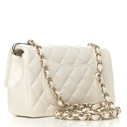 Chanel Lambskin Quilted Mini Rectangular Flap White 3 of 10