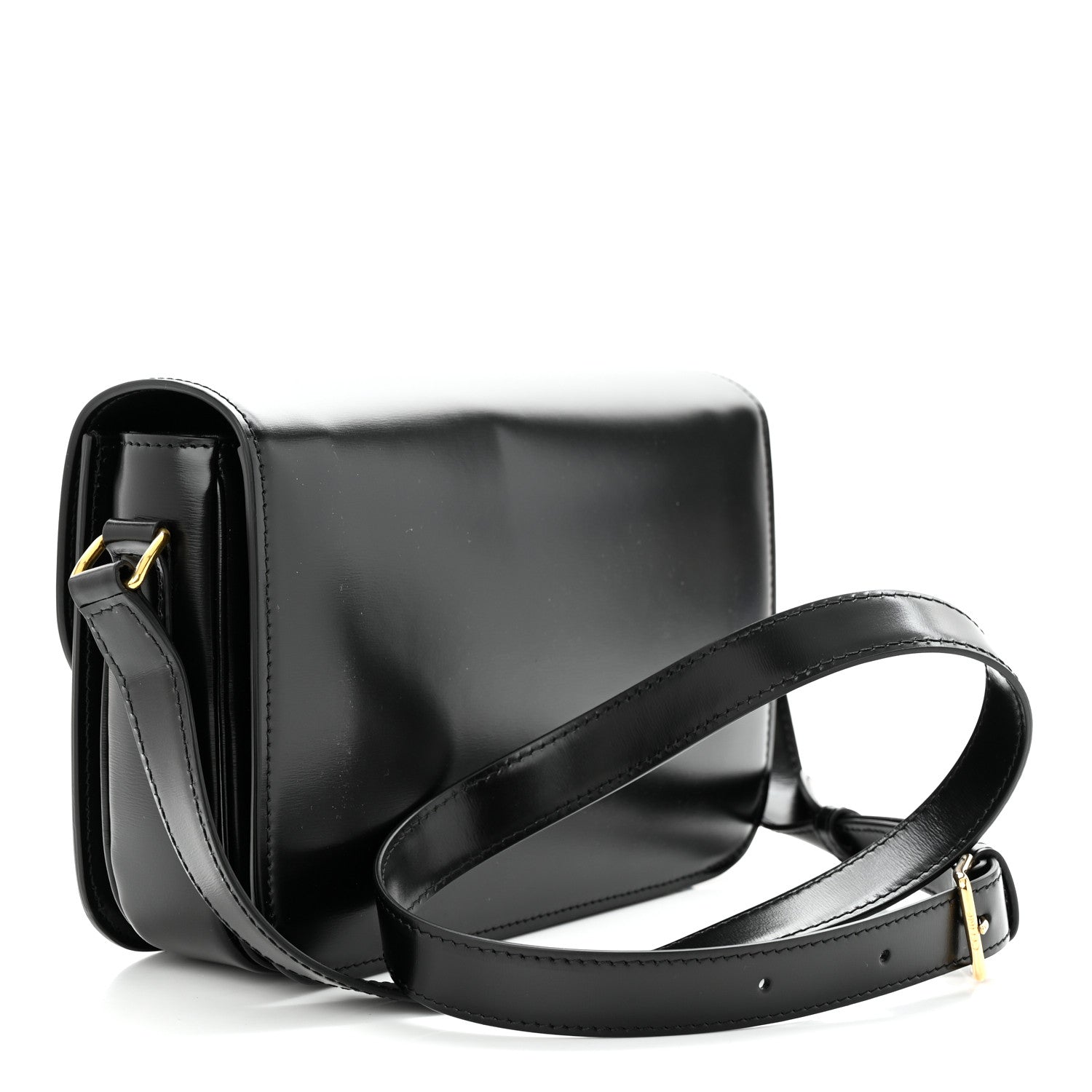 Celine Shiny Calfskin Medium Triomphe Black 3 of 11
