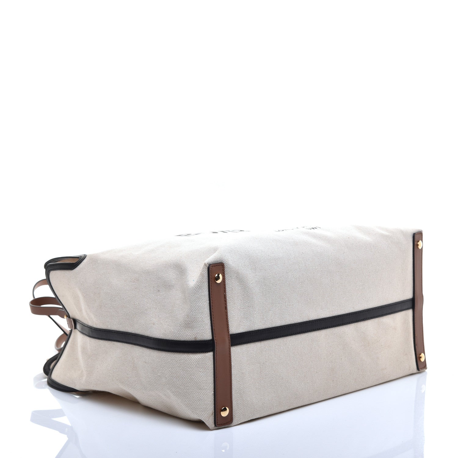 Burberry Cotton Canvas Calfskin Large Soft Belted Tote Bag Natural 4 of 8