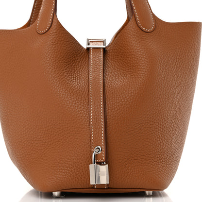 Hermes Taurillon Clemence Picotin Lock 18 PM Gold 8 of 11