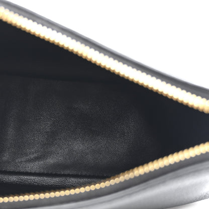 Prada Vitello Daino Soft Zippered Hobo Shoulder Bag Black 5 of 10