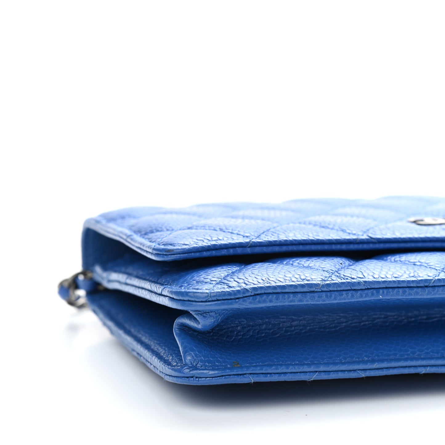 Caviar Quilted Wallet On Chain WOC Blue