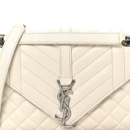 Saint Laurent Sheepskin Medium Tri-Quilt College Monogram Satchel Porcellana 7 of 10