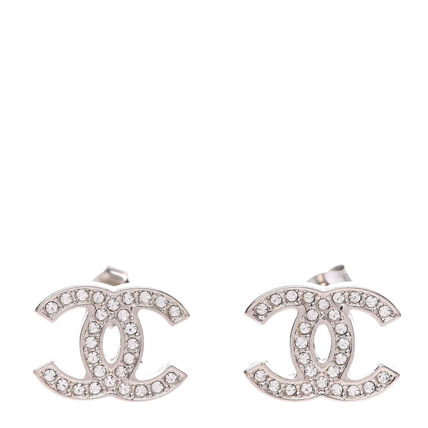 Crystal CC Earrings Silver