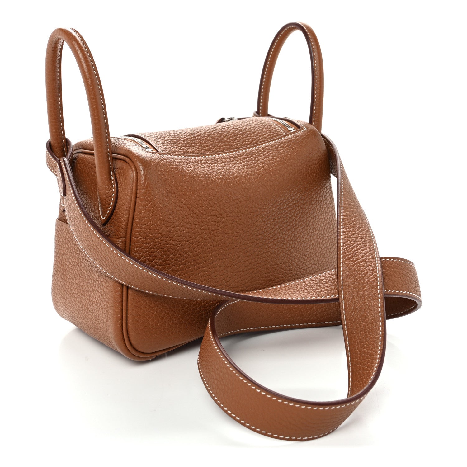 Hermes Taurillon Clemence Mini Lindy 20 Gold 3 of 10